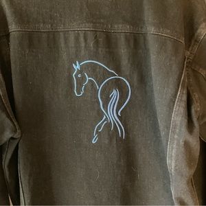 Black jeans jacket embroidered